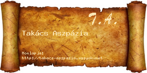 Takács Aszpázia névjegykártya